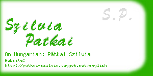 szilvia patkai business card